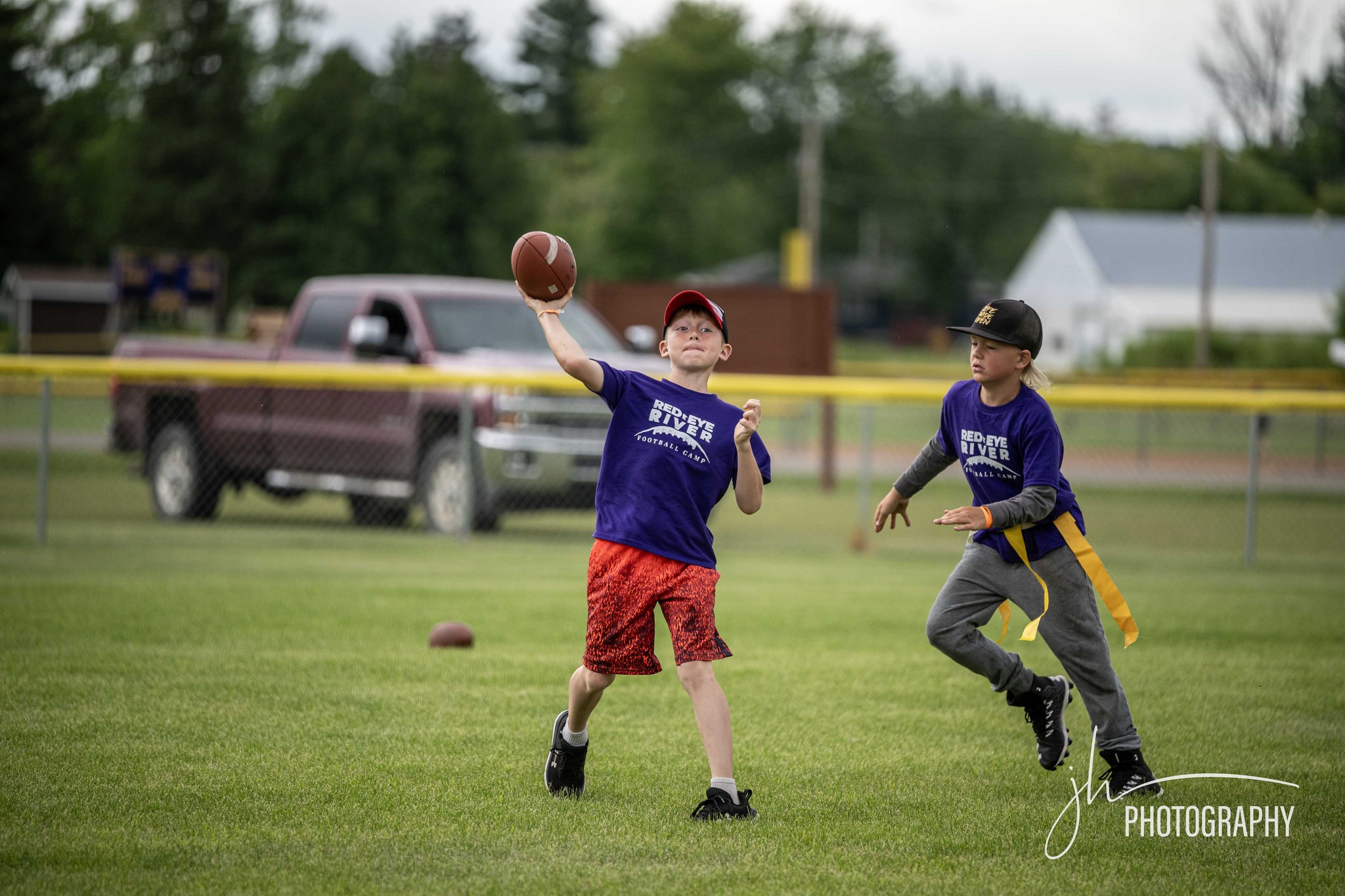 Camp athletes training together